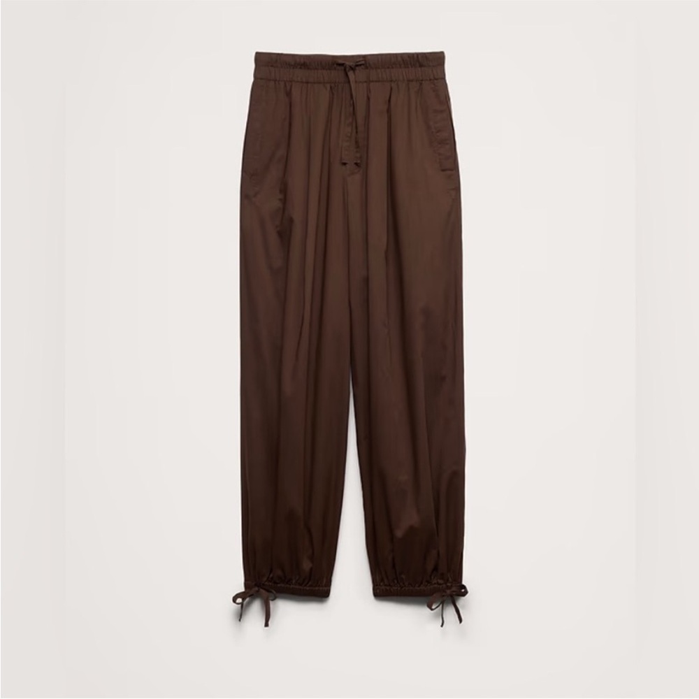 Banana Republic Brown Wide-Leg Drawstring Pants - Picture 4 of 5